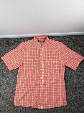 Simms Shirt Morada Fishing Nylon Short Sleeve Button Up Plaid Mens Small